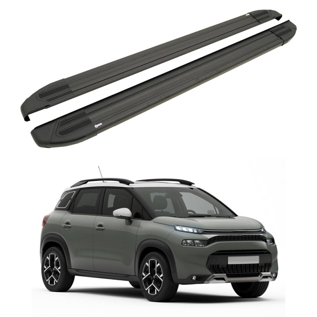 TURTLE Fits Citroen C3 Aircross (A88) 2018-2024 Side Step Brillant Black - 1