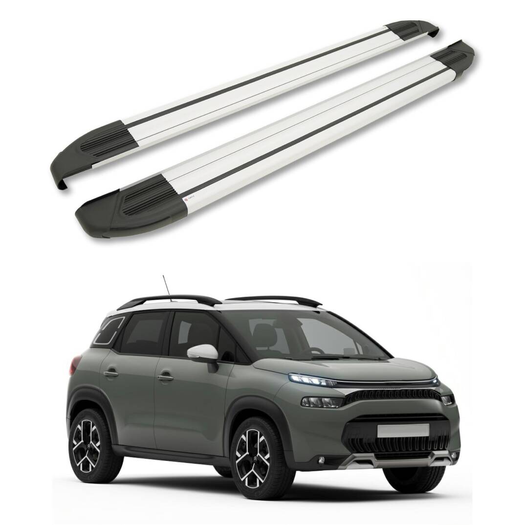 TURTLE Fits Citroen C3 Aircross (A88) 2018-2024 Side Step Brillant Silver - 1