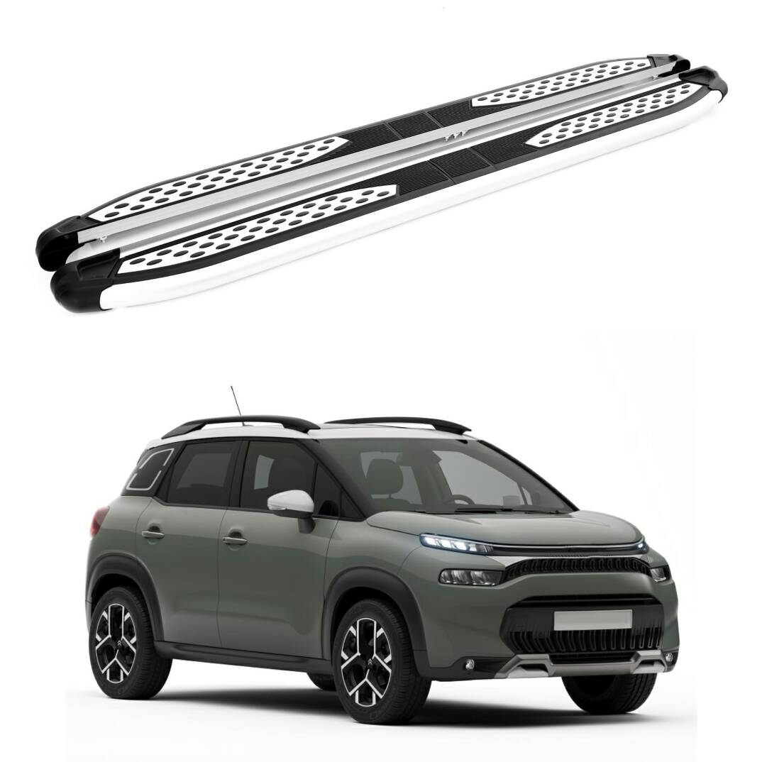 TURTLE Fits Citroen C3 Aircross (A88) 2018-2024 Side Step Plus Silver - 1