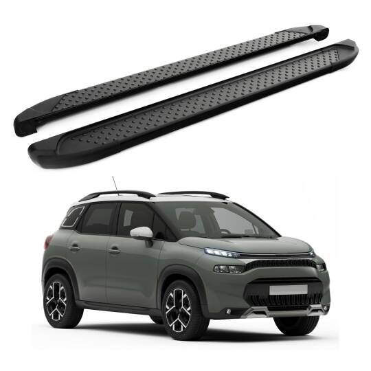 TURTLE Fits Citroen C3 Aircross (A88) 2018-2024 Side Step Sapphire V1 Black