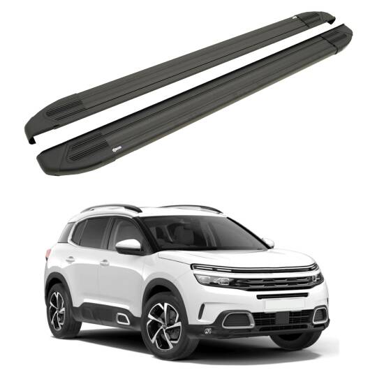 TURTLE Fits Citroen C5 Aircross 2018-2025 Side Step Brillant Black