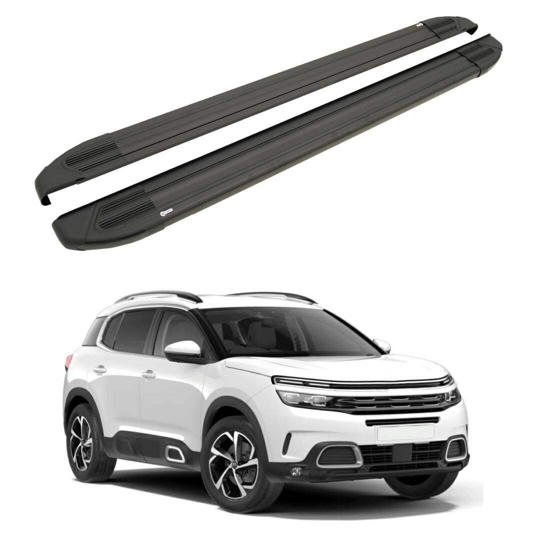 TURTLE Fits Citroen C5 Aircross 2018-2025 Side Step Brillant Black - 1