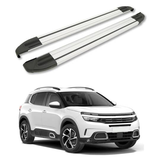 TURTLE Fits Citroen C5 Aircross 2018-2025 Side Step Brillant Silver