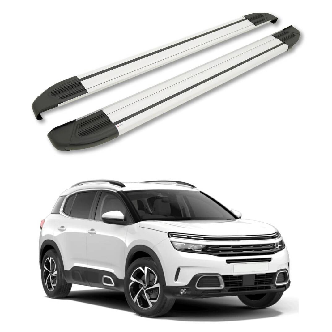 TURTLE Fits Citroen C5 Aircross 2018-2025 Side Step Brillant Silver - 1