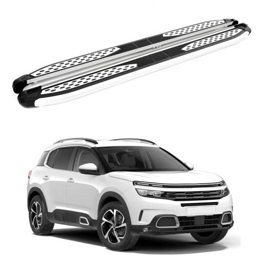 TURTLE Fits Citroen C5 Aircross 2018-2025 Side Step Plus Silver