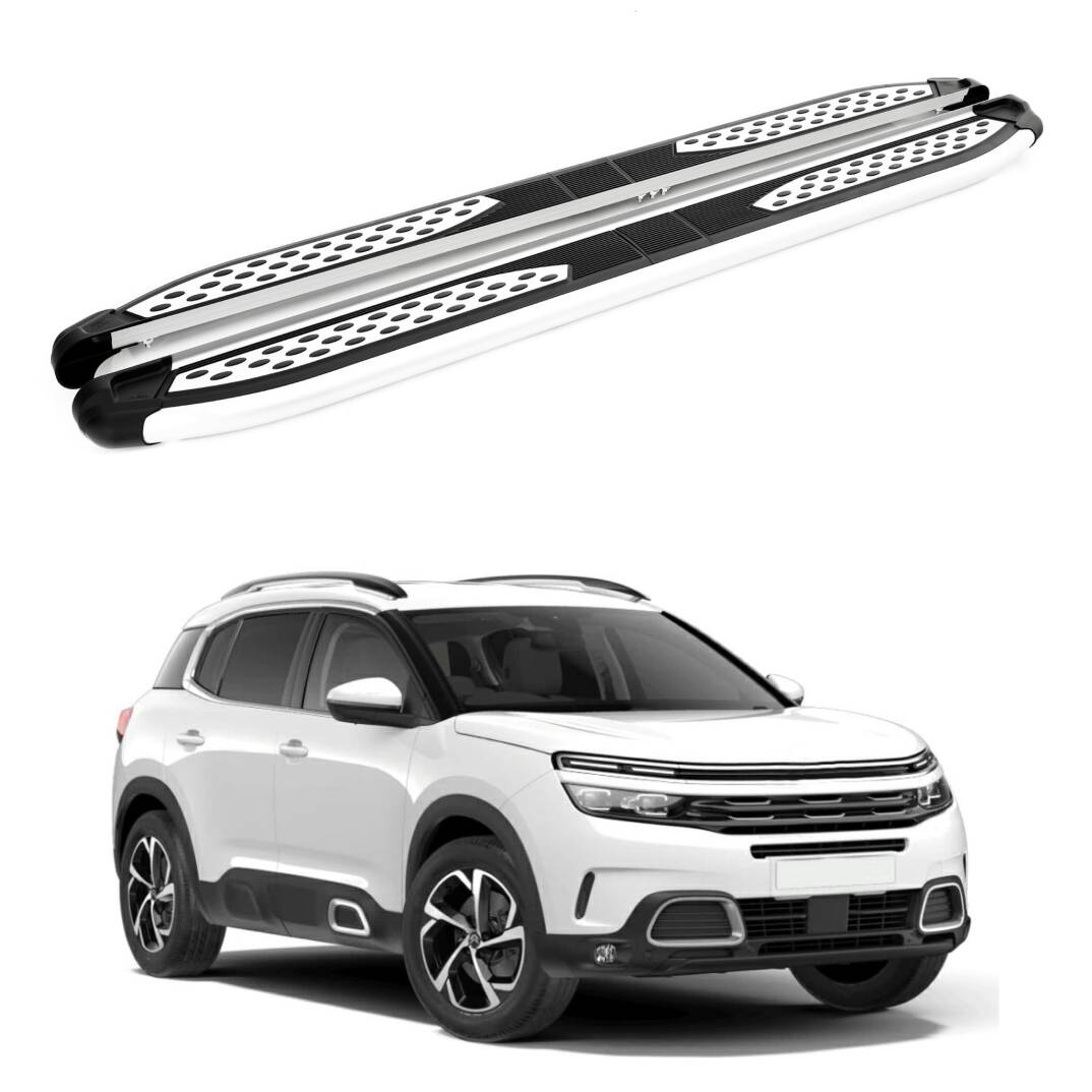 TURTLE Fits Citroen C5 Aircross 2018-2025 Side Step Plus Silver - 1