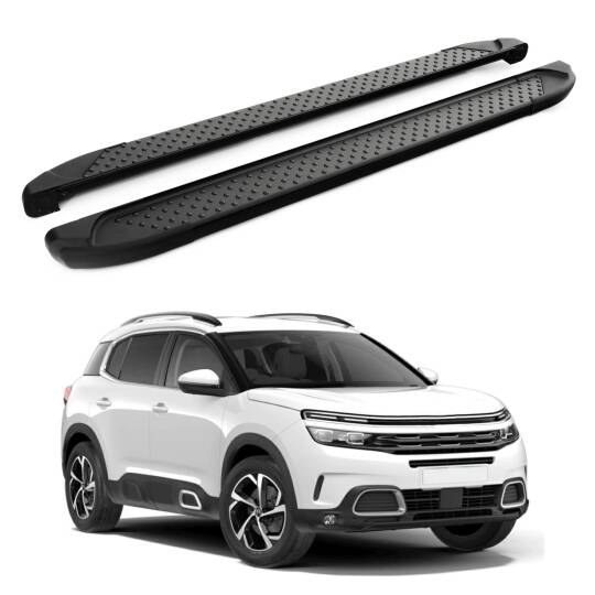 TURTLE Fits Citroen C5 Aircross 2018-2025 Side Step Sapphire V1 Black