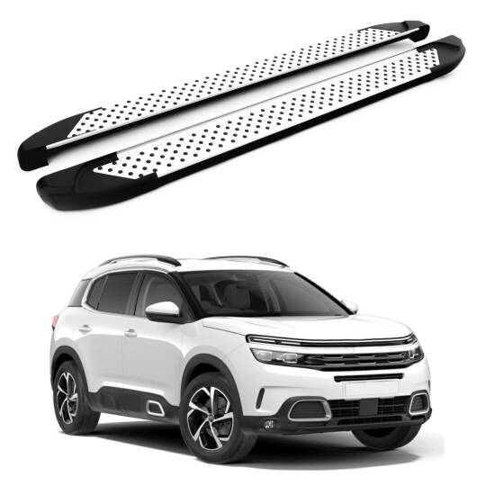 TURTLE Fits Citroen C5 Aircross 2018-2025 Side Step Sapphire V1 Silver