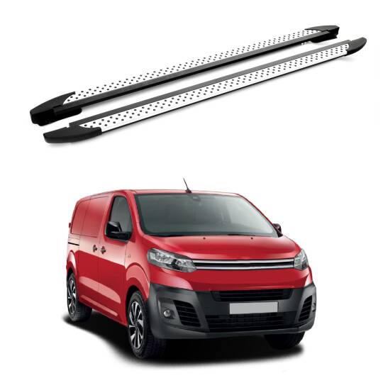 TURTLE Fits Citroen Dispatch (Mk3) 2017-2025 / Lwb Side Step Era V1 Silver