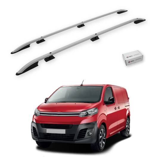TURTLE Fits Citroen Dispatch (Mk3) 2017-2025 / Mwb Roof Rail Crown Silver