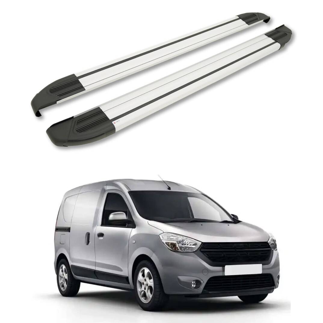 TURTLE Fits Dacia Dokker 2013-2022 Side Step Brillant Silver - 1