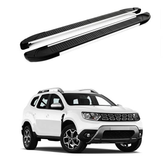 TURTLE Fits Dacia Duster (Hm) 2018-2022 Side Step Another Silver