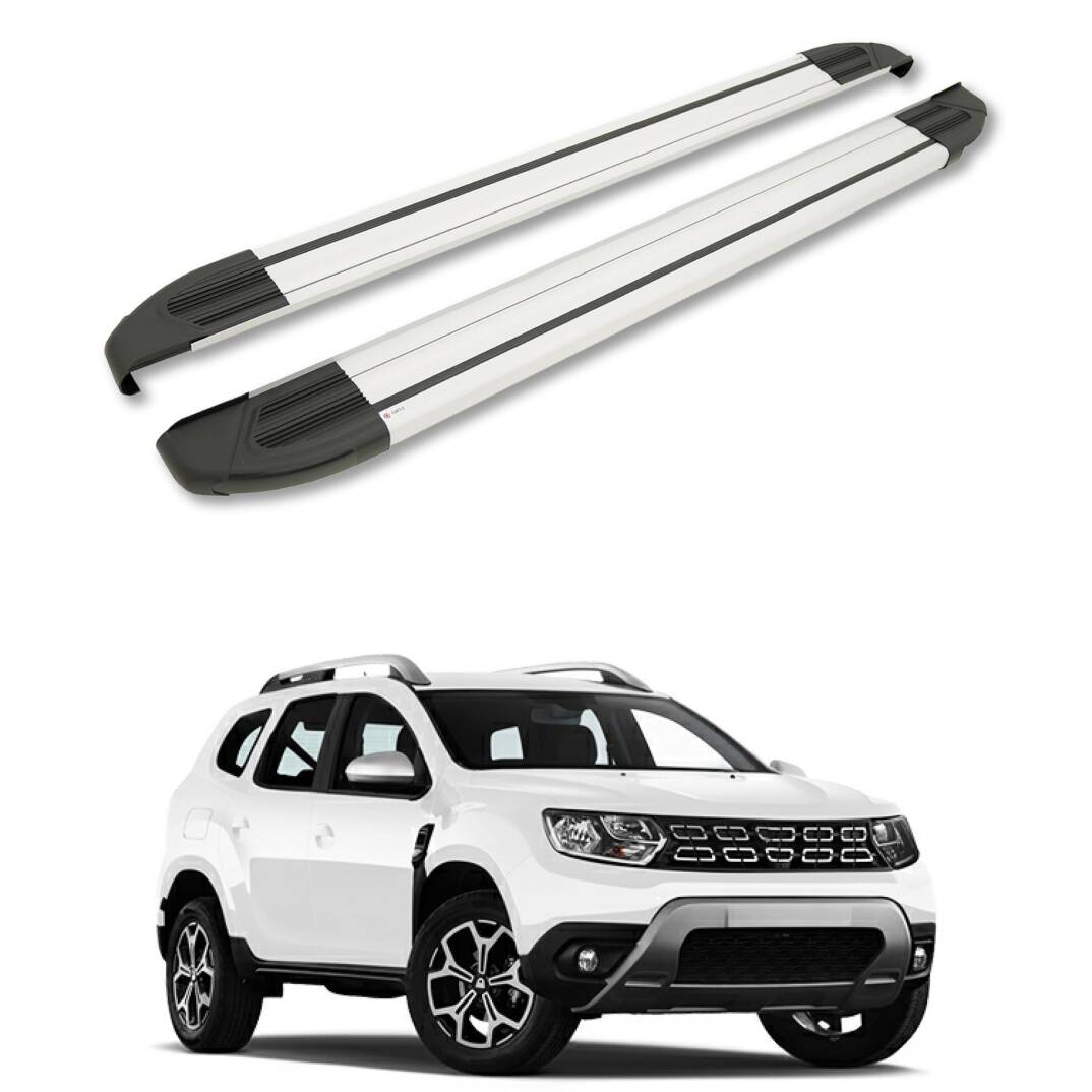 TURTLE Fits Dacia Duster (Hm) 2018-2022 Side Step Brillant Silver - 1