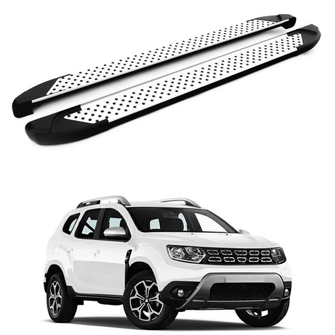 TURTLE Fits Dacia Duster (Hm) 2018-2022 Side Step Sapphire V1 Silver - 1
