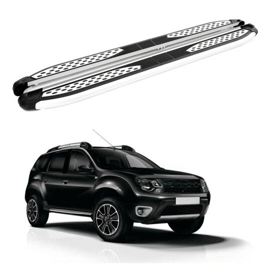 TURTLE Fits Dacia Duster (Hs) 2014-2017 Side Step Plus Silver