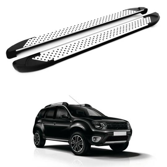 TURTLE Fits Dacia Duster (Hs) 2014-2017 Side Step Sapphire V1 Silver