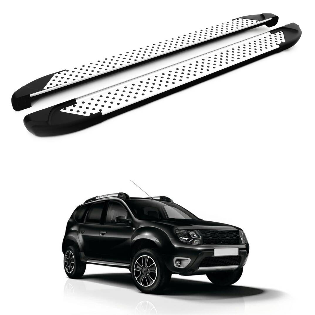 TURTLE Fits Dacia Duster (Hs) 2014-2017 Side Step Sapphire V1 Silver - 1