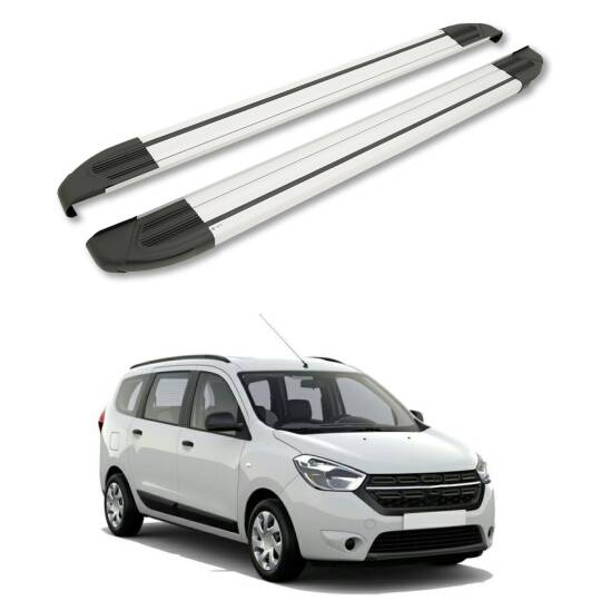 TURTLE Fits Dacia Lodgy 2012-2022 Side Step Brillant Silver