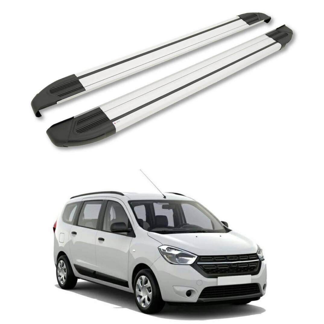 TURTLE Fits Dacia Lodgy 2012-2022 Side Step Brillant Silver - 1
