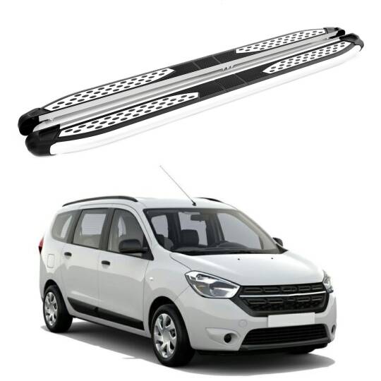 TURTLE Fits Dacia Lodgy 2012-2022 Side Step Plus Silver