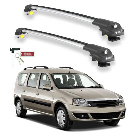 TURTLE Fits Dacia Logan Mcv 2007-2012 Roof Rack Air1 Silver
