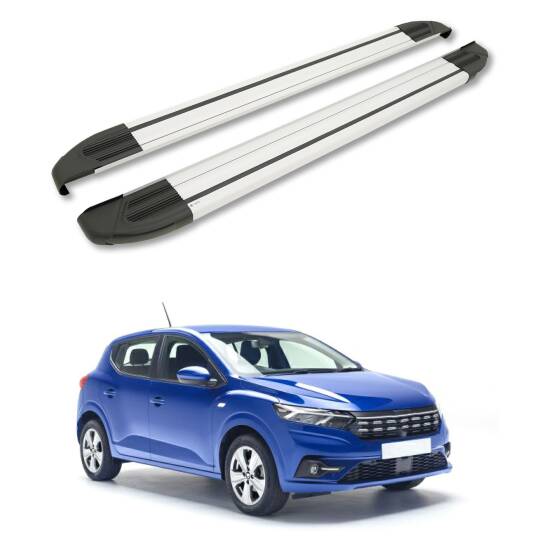 TURTLE Fits Dacia Sandero (Bji) 2021-2025 Side Step Brillant Silver
