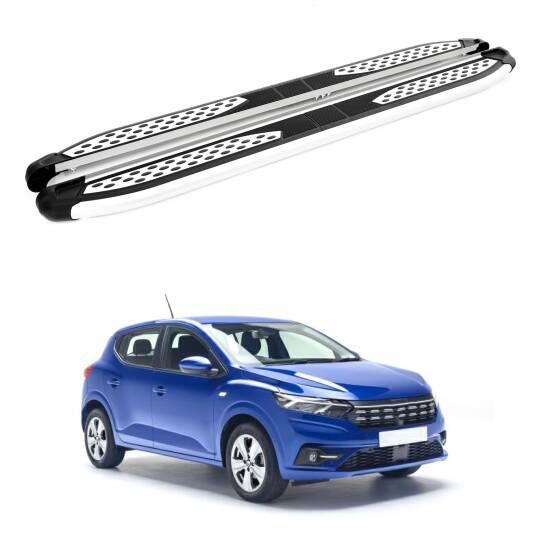 TURTLE Fits Dacia Sandero (Bji) 2021-2025 Side Step Plus Silver
