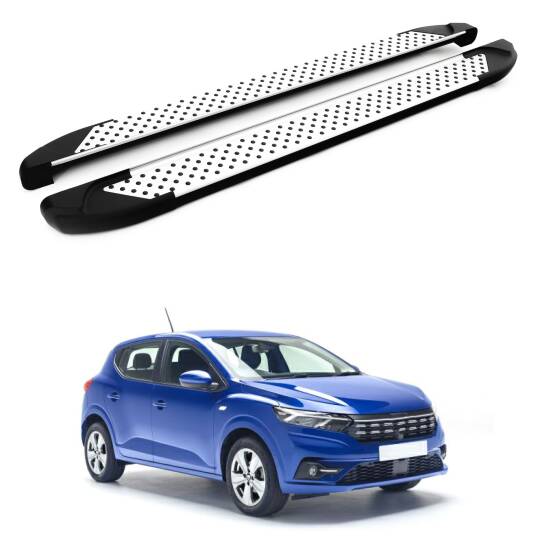 TURTLE Fits Dacia Sandero (Bji) 2021-2025 Side Step Sapphire V1 Silver