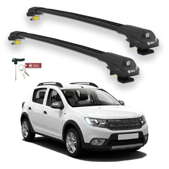 TURTLE Fits Dacia Sandero Stepway (B8) 2013-2020 Roof Rack Air1 Black