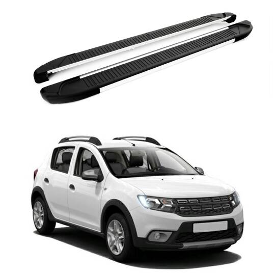 TURTLE Fits Dacia Sandero Stepway (B8) 2013-2020 Side Step Another Silver