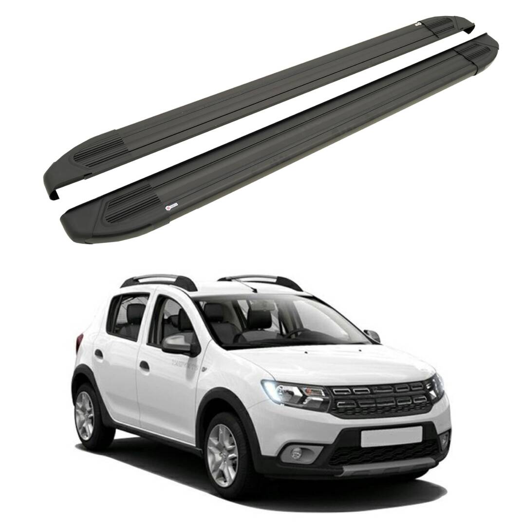 TURTLE Fits Dacia Sandero Stepway (B8) 2013-2020 Side Step Brillant Black - 1
