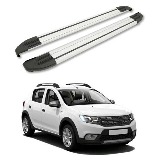 TURTLE Fits Dacia Sandero Stepway (B8) 2013-2020 Side Step Brillant Silver