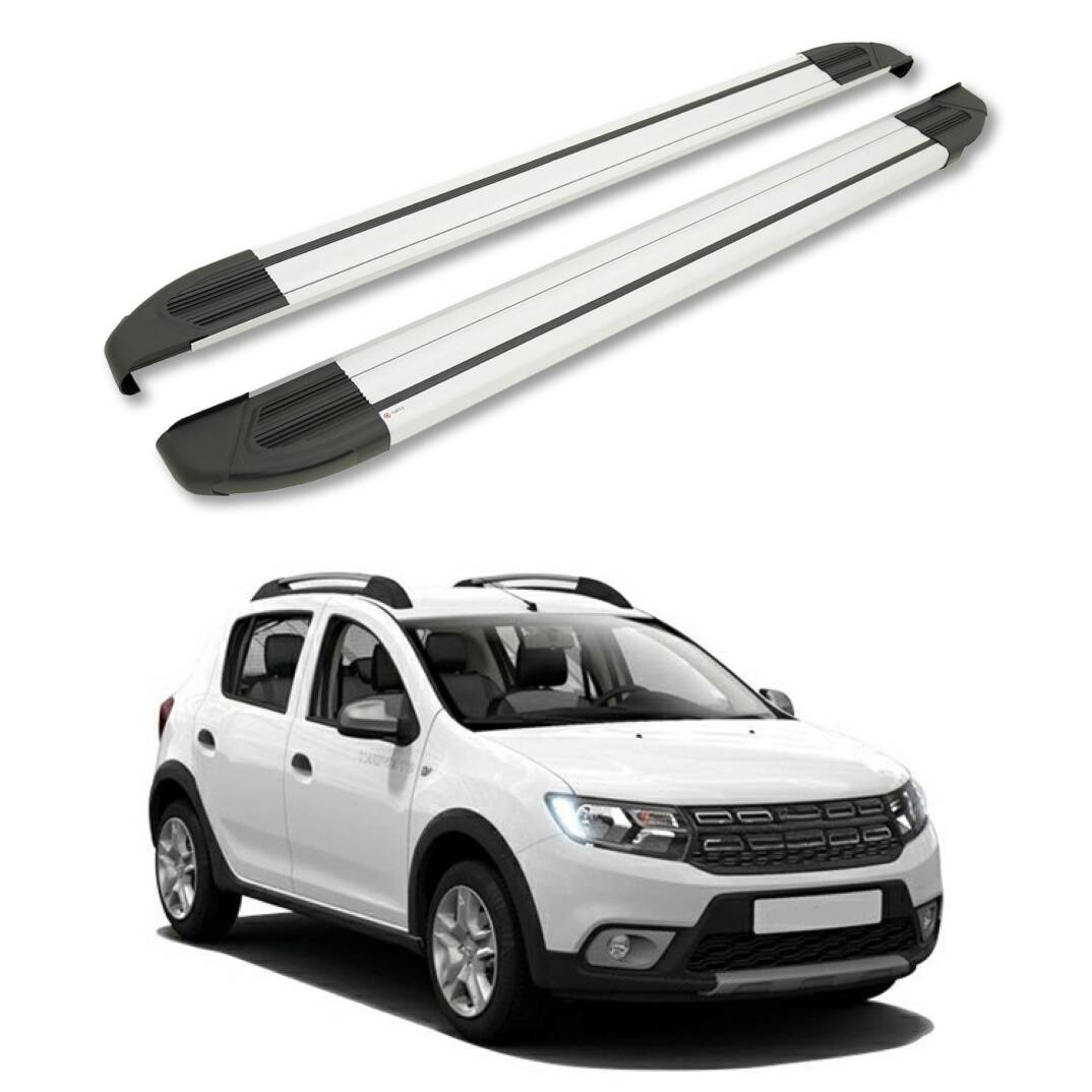 TURTLE Fits Dacia Sandero Stepway (B8) 2013-2020 Side Step Brillant Silver - 1