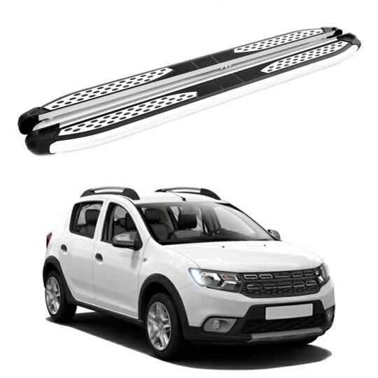 TURTLE Fits Dacia Sandero Stepway (B8) 2013-2020 Side Step Plus Silver