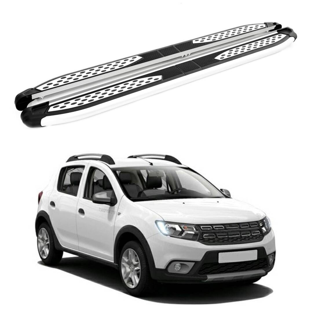 TURTLE Fits Dacia Sandero Stepway (B8) 2013-2020 Side Step Plus Silver - 1