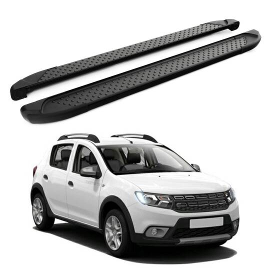 TURTLE Fits Dacia Sandero Stepway (B8) 2013-2020 Side Step Sapphire V1 Black