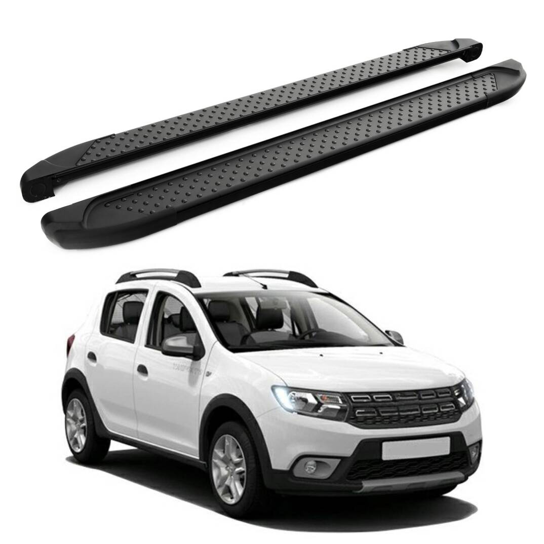 TURTLE Fits Dacia Sandero Stepway (B8) 2013-2020 Side Step Sapphire V1 Black - 1