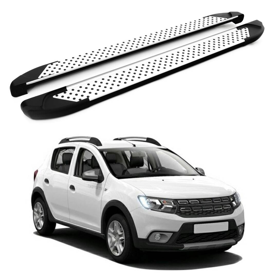 TURTLE Fits Dacia Sandero Stepway (B8) 2013-2020 Side Step Sapphire V1 Silver - 1