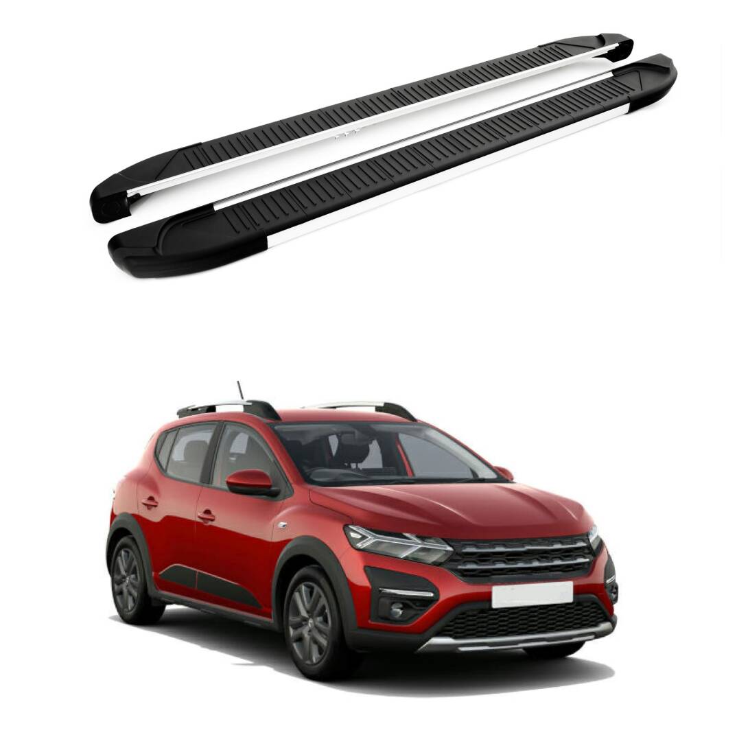 TURTLE Fits Dacia Sandero Stepway (Bji) 2014-2020 Side Step Another Silver - 1