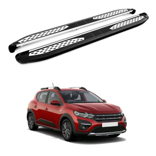 TURTLE Fits Dacia Sandero Stepway (Bji) 2014-2020 Side Step Plus Black
