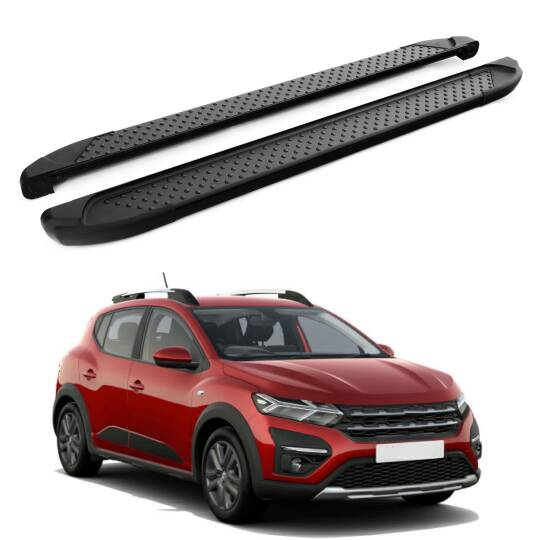 TURTLE Fits Dacia Sandero Stepway (Bji) 2014-2020 Side Step Sapphire V1 Black