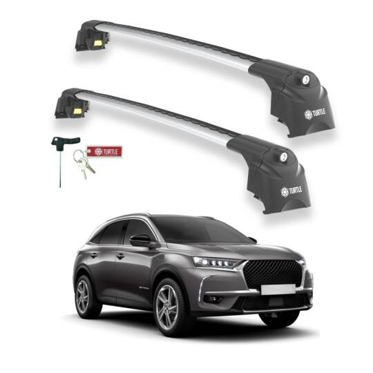 TURTLE Fits Ds Automobiles Ds 7 Crossback 2018-2025 Roof Rack Air2 Silver