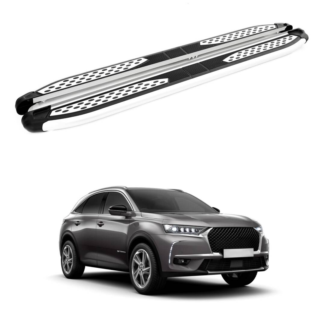 TURTLE Fits Ds Automobiles Ds 7 Crossback 2018-2025 Side Step Plus Silver - 1
