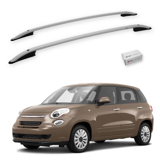TURTLE Fits Fiat 500L 2013-2025 Roof Rail Crown Silver