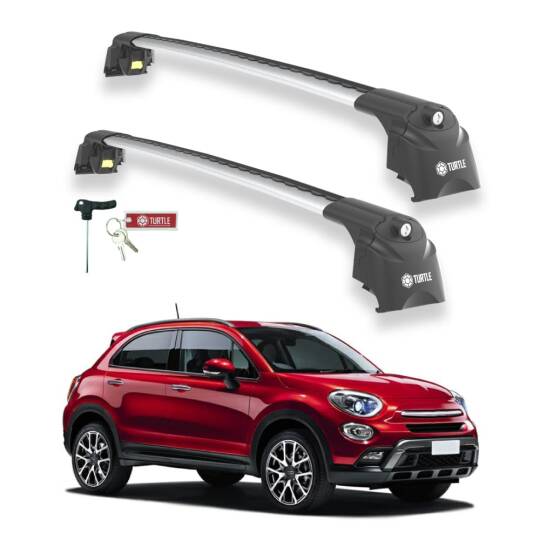 TURTLE Fits Fiat 500X 2014-2025 Roof Rack Air2 Silver