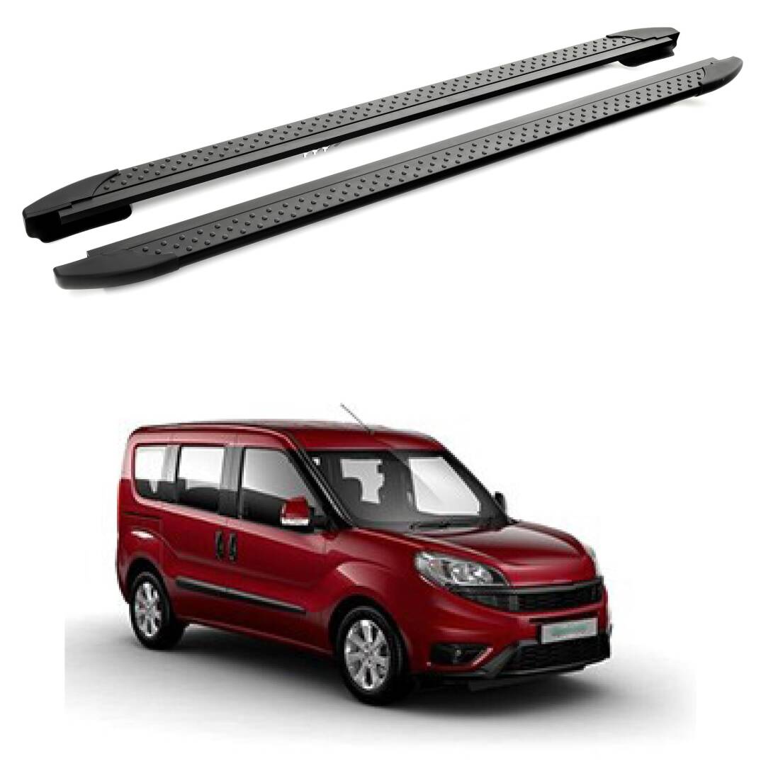 TURTLE Fits Fiat Doblo 2 2010-2022 / Lwb Side Step Era V1 Black - 1