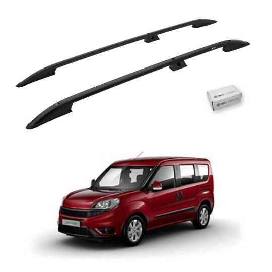 TURTLE Fits Fiat Doblo 2 2010-2022 / Swb Roof Rail Crown Black