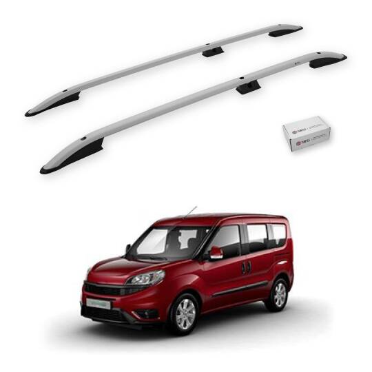 TURTLE Fits Fiat Doblo 2 2010-2022 / Swb Roof Rail Crown Silver