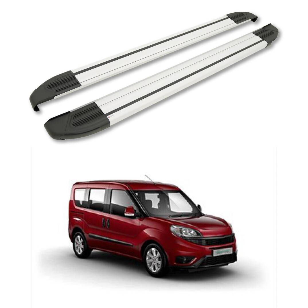 TURTLE Fits Fiat Doblo 2 2010-2022 / Swb Side Step Brillant Silver - 1