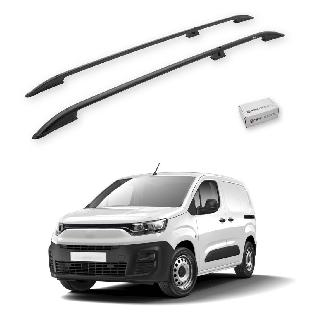 TURTLE Fits Fiat Doblo(K9) 2023-2025 / Lwb Roof Rail Crown Black - 1